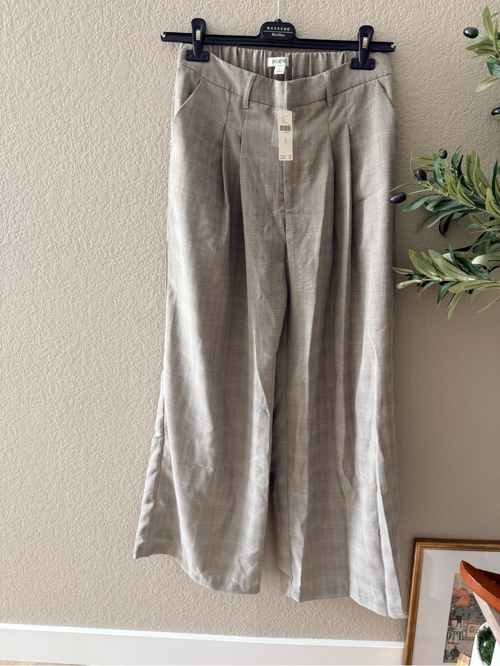 Maeve Anthropologie High Rise Plaid Wide Leg Pants Size M - Picture 5 of 7